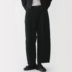 Outlet Muji Pantalones tipo cocoon de algodón plisados para mujer