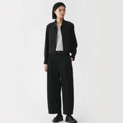 Outlet Muji Pantalones tipo cocoon de algodón plisados para mujer