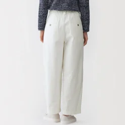 Outlet Muji Pantalones tipo cocoon de algodón plisados para mujer