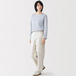 Sale Muji Pantalones tobilleros de algodón lavado para mujer