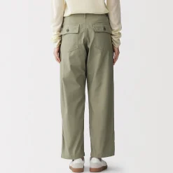 Sale Muji Pantalones tobilleros de algodón lavado para mujer