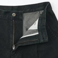 Clearance Muji Pantalones vaqueros de tejido washi para mujer Gris Oscuro