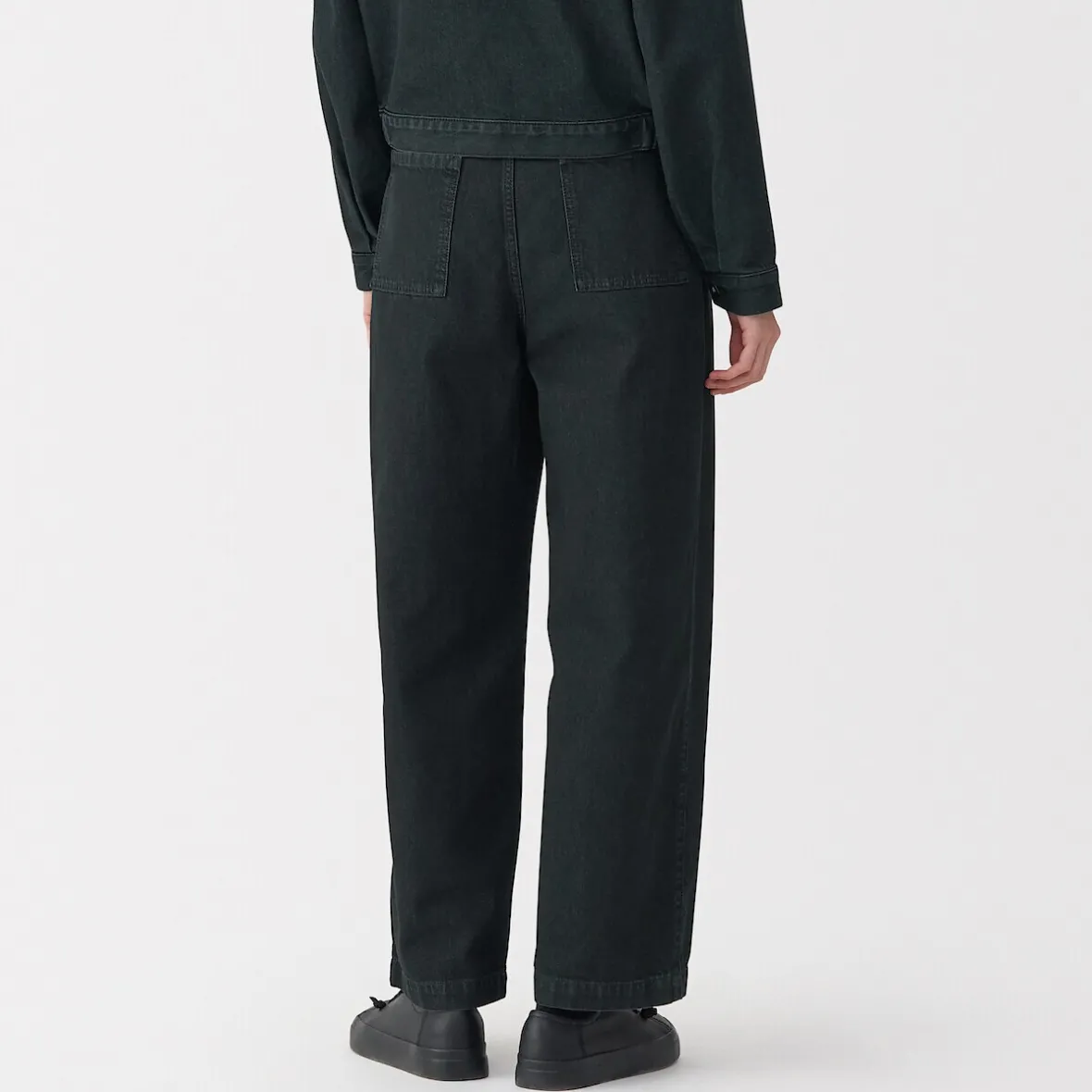 Clearance Muji Pantalones vaqueros de tejido washi para mujer Gris Oscuro