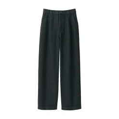 Clearance Muji Pantalones vaqueros de tejido washi para mujer Gris Oscuro