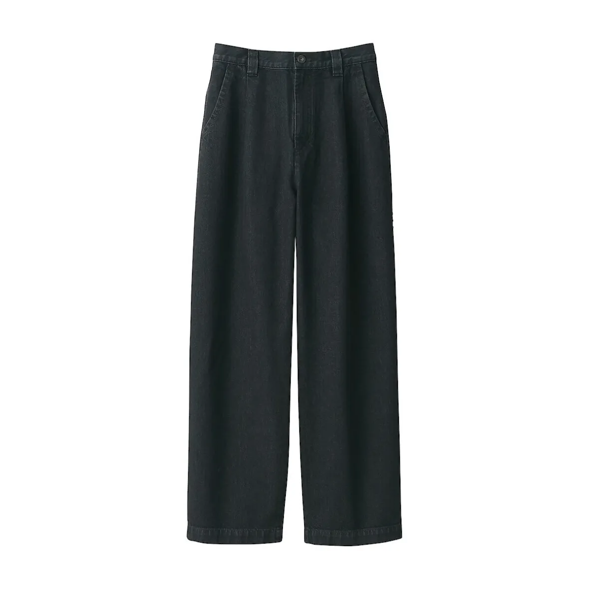 Clearance Muji Pantalones vaqueros de tejido washi para mujer Gris Oscuro
