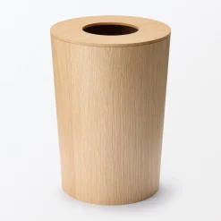 Clearance Muji Papelera redonda de madera con soporte de metal
