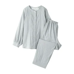 Clearance Muji Pijama de doble gasa con puntos dobby para mujer