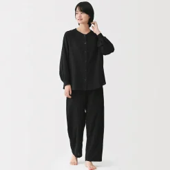 Clearance Muji Pijama de doble gasa con puntos dobby para mujer