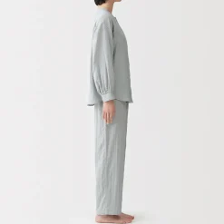 Clearance Muji Pijama de doble gasa con puntos dobby para mujer