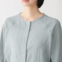 Clearance Muji Pijama de doble gasa con puntos dobby para mujer
