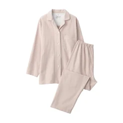 Sale Muji Pijama de franela sin costuras laterales para mujer