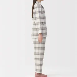 Sale Muji Pijama de franela sin costuras laterales para mujer