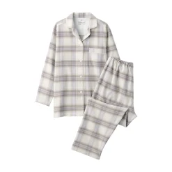 Sale Muji Pijama de franela sin costuras laterales para mujer