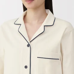 Sale Muji Pijama de franela sin costuras laterales para mujer