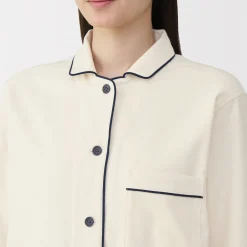 Sale Muji Pijama de franela sin costuras laterales para mujer