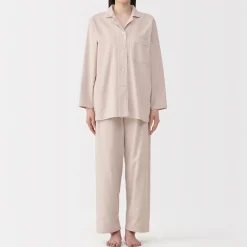 Sale Muji Pijama de franela sin costuras laterales para mujer