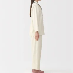 Sale Muji Pijama de franela sin costuras laterales para mujer