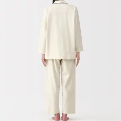 Sale Muji Pijama de franela sin costuras laterales para mujer