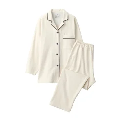 Sale Muji Pijama de franela sin costuras laterales para mujer