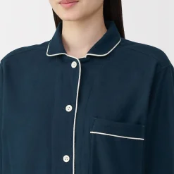 Sale Muji Pijama de franela sin costuras laterales para mujer