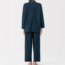Sale Muji Pijama de franela sin costuras laterales para mujer
