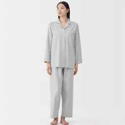 Sale Muji Pijama de franela sin costuras laterales para mujer