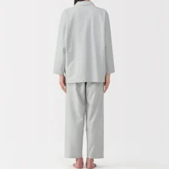 Sale Muji Pijama de franela sin costuras laterales para mujer