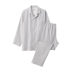 Outlet Muji Pijama de franela sin costuras laterales para hombre