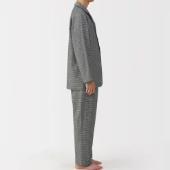 Outlet Muji Pijama de franela sin costuras laterales para hombre