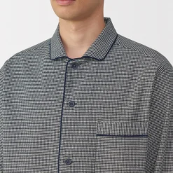Outlet Muji Pijama de franela sin costuras laterales para hombre