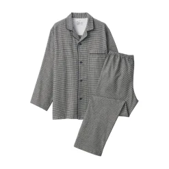 Outlet Muji Pijama de franela sin costuras laterales para hombre