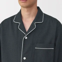 Outlet Muji Pijama de franela sin costuras laterales para hombre