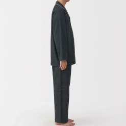 Outlet Muji Pijama de franela sin costuras laterales para hombre