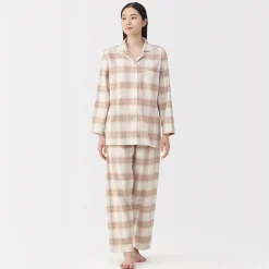 Best Muji Pijama de franela sin costuras laterales para mujer