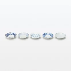 Sale Muji Plato de porcelana Hasami Ware - Patrón de rayas en abanico, Pequeño