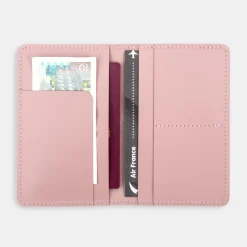 New Muji Porta pasaportes de cuero reciclado - Rosa