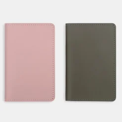 New Muji Porta pasaportes de cuero reciclado - Rosa