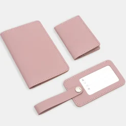 New Muji Porta pasaportes de cuero reciclado - Rosa