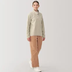 Online Muji Pulóver de forro polar de poliéster reciclable