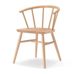 New Muji Silla con brazos y patas redondeadas de haya maciza