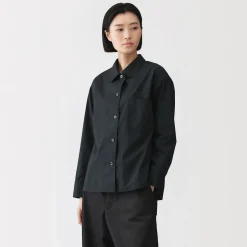 Online Muji Sobrecamisa de algodón orgánico para mujer