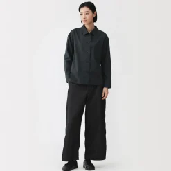 Online Muji Sobrecamisa de algodón orgánico para mujer