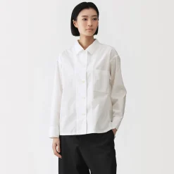 Online Muji Sobrecamisa de algodón orgánico para mujer