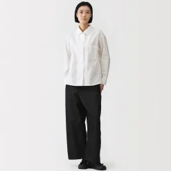 Online Muji Sobrecamisa de algodón orgánico para mujer