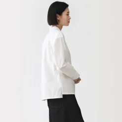 Online Muji Sobrecamisa de algodón orgánico para mujer