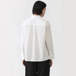 Online Muji Sobrecamisa de algodón orgánico para mujer