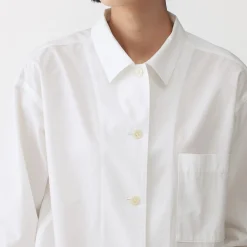 Online Muji Sobrecamisa de algodón orgánico para mujer