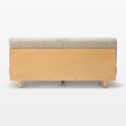 New Muji Sofá sin brazos de poliéster tejido para 2 personas - Beis