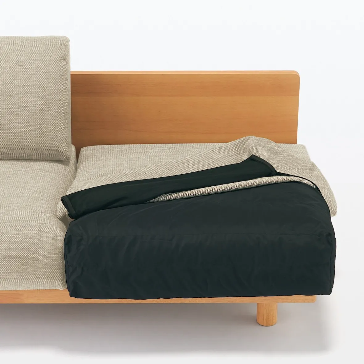 New Muji Sofá sin brazos de poliéster tejido para 2 personas - Beis