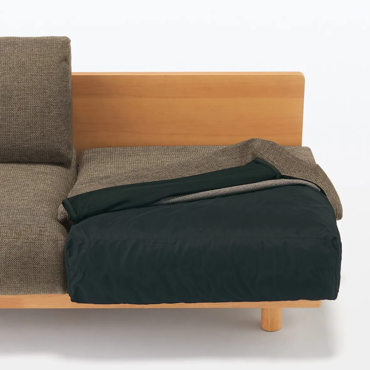 Outlet Muji Sofá sin brazos de poliéster tejido para 2 personas - Marrón